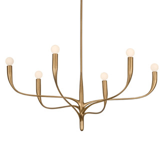 Hudson Valley - 9606-PGL - Six Light Chandelier - Labra - Patina Gold Leaf