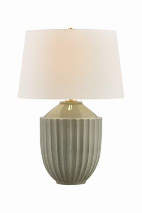 Hudson Valley - L6481-AGB/SKC - One Light Table Lamp - Solvay - Aged Brass