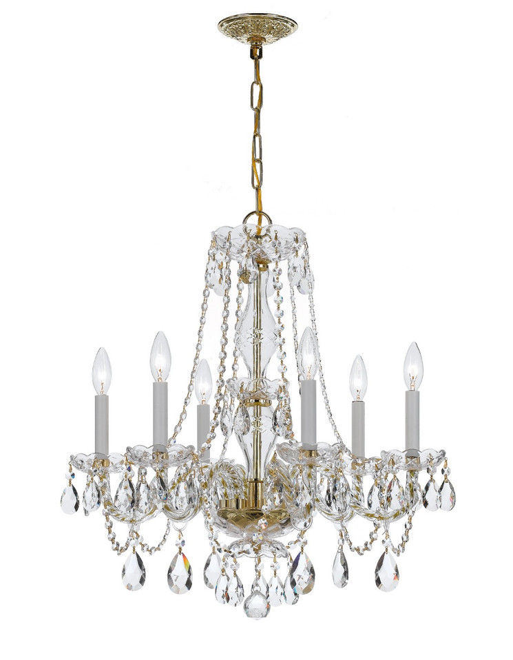 Crystorama - 5086-PB-CL-I - Six Light Chandelier - Traditional Crystal - Polished Brass