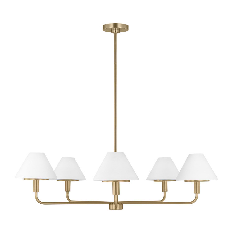 Generation Lighting - GLC1235SB - Five Light Chandelier - Mendota - Satin Brass