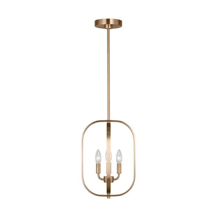 Generation Lighting - GLC1293SB - Three Light Chandelier - Loretto - Satin Brass
