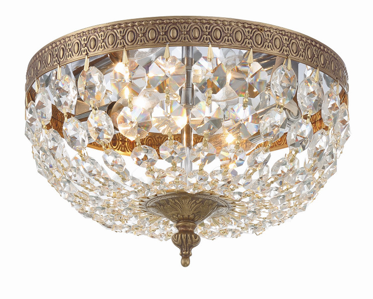 Crystorama - 710-OB-CL-MWP - Two Light Flush Mount - Waltham - Olde Brass