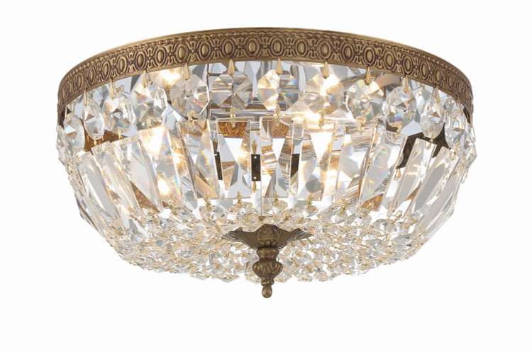 Crystorama - 712-OB-CL-I - Three Light Flush Mount - Waltham - Olde Brass