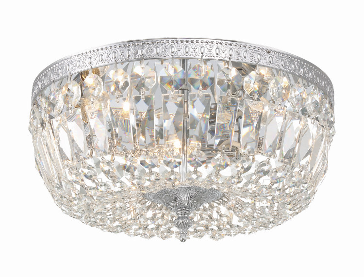 Crystorama - 714-CH-CL-MWP - Three Light Flush Mount - Waltham - Polished Chrome