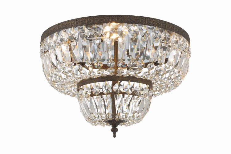 Crystorama - 718-EB-CL-MWP - Four Light Flush Mount - Waltham - English Bronze