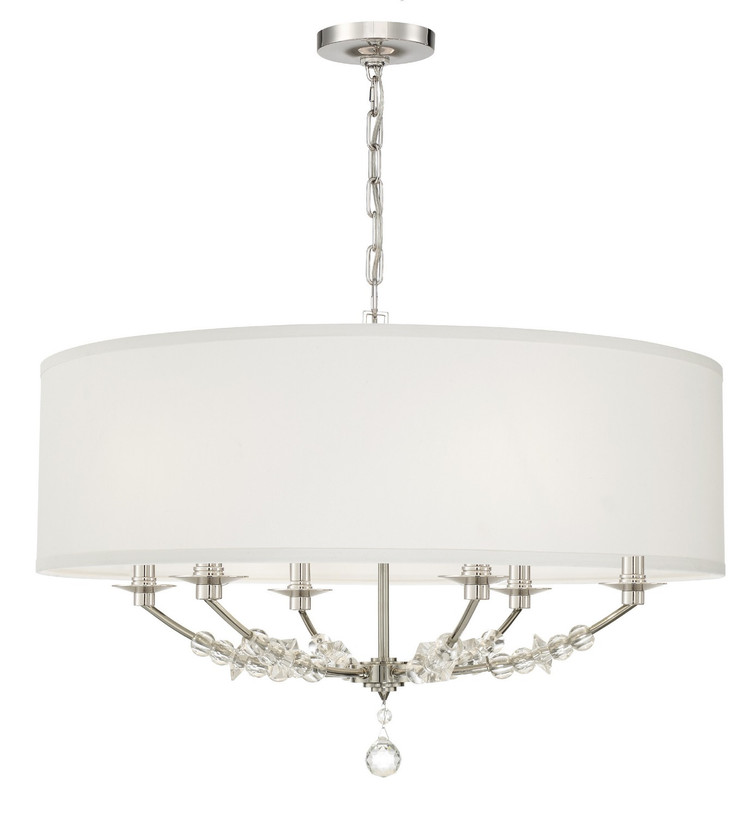 Crystorama - 8006-PN - Six Light Chandelier - Mirage - Polished Nickel