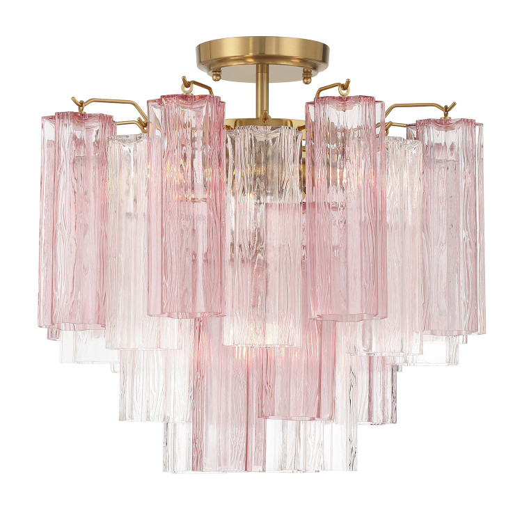 Crystorama - ADD-300-AG-SP_CEILING - Four Light Semi Flush Mount - Addis - Aged Brass