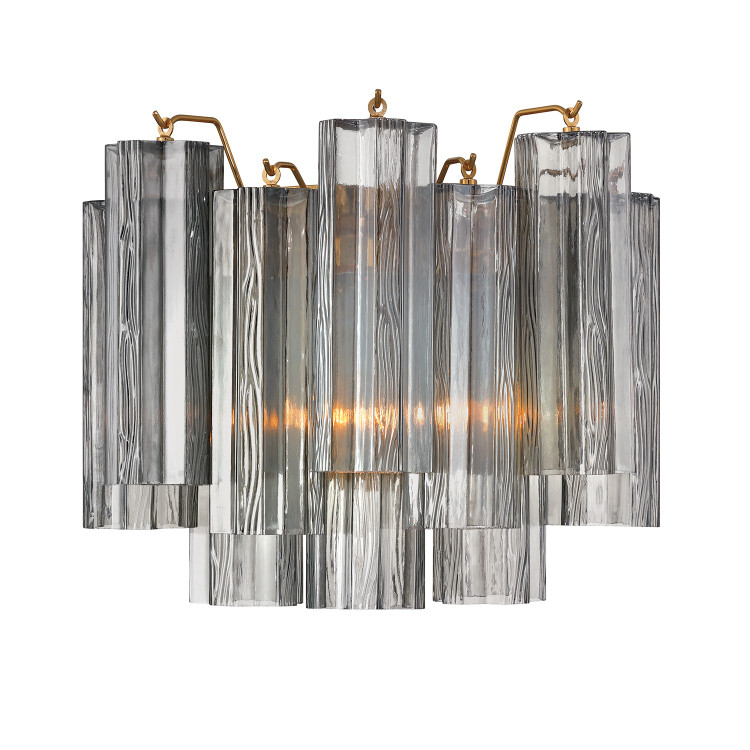 Crystorama - ADD-302-AG-SM - Two Light Wall Sconce - Addis - Aged Brass