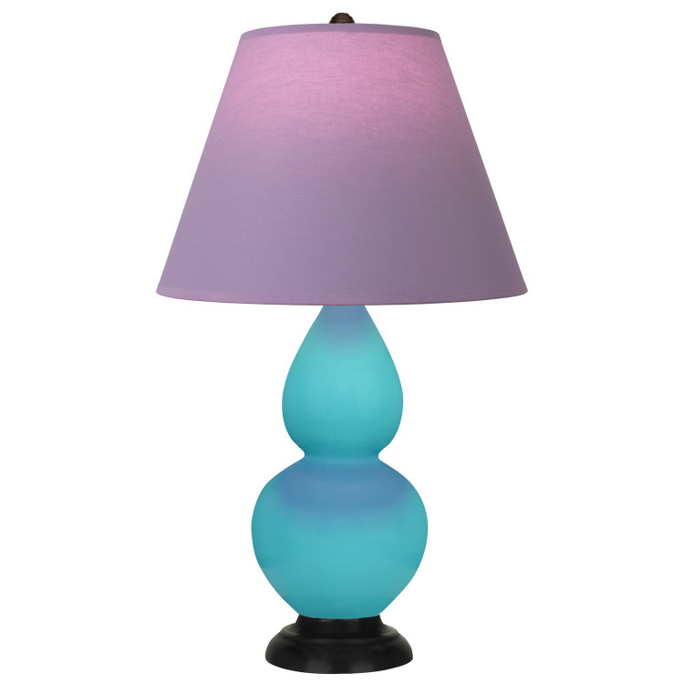 Robert Abbey - EB11L - One Light Accent Lamp - Small Double Gourd - Egg Blue Glazed Ceramic w/Deep Patina Bronze