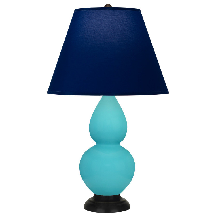 Robert Abbey - EB11N - One Light Accent Lamp - Small Double Gourd - Egg Blue Glazed Ceramic w/Deep Patina Bronze