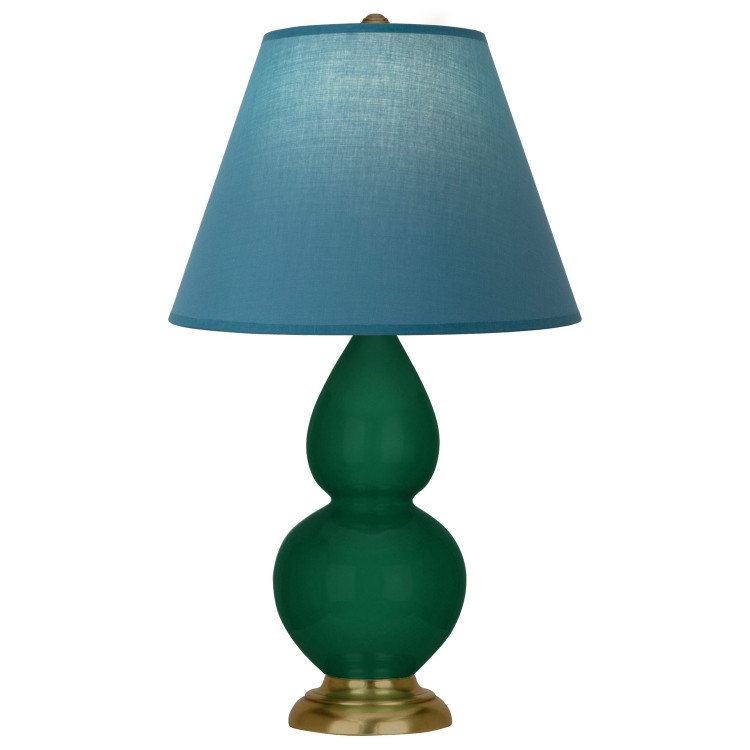 Robert Abbey - JU10B - One Light Accent Lamp - Small Double Gourd - Jungle Glazed Ceramic w/Antique Natural Brass