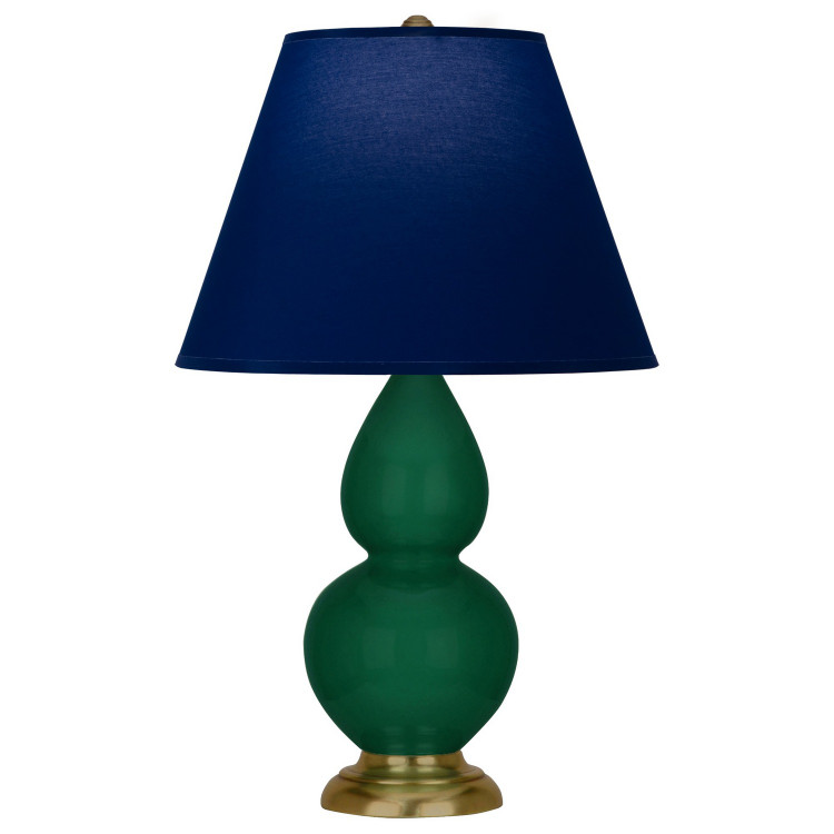 Robert Abbey - JU10N - One Light Accent Lamp - Small Double Gourd - Jungle Glazed Ceramic w/Antique Natural Brass