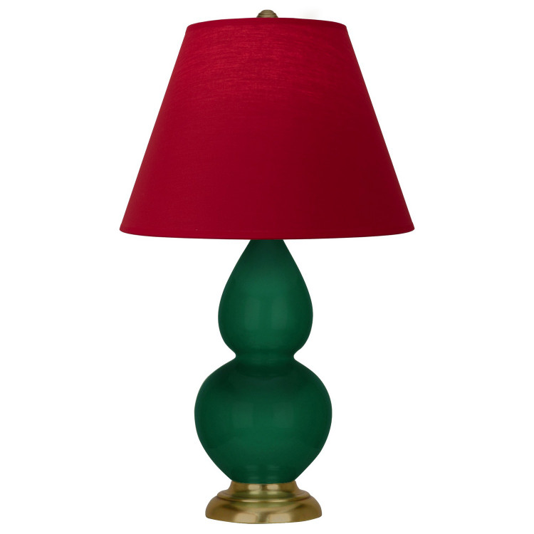 Robert Abbey - JU10R - One Light Accent Lamp - Small Double Gourd - Jungle Glazed Ceramic w/Antique Natural Brass