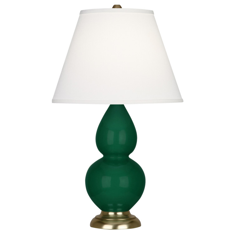 Robert Abbey - JU10X - One Light Accent Lamp - Small Double Gourd - Jungle Glazed Ceramic w/Antique Natural Brass