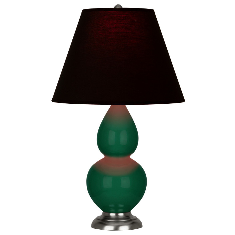 Robert Abbey - JU12K - One Light Accent Lamp - Small Double Gourd - Jungle Glazed Ceramic w/Antique Silver