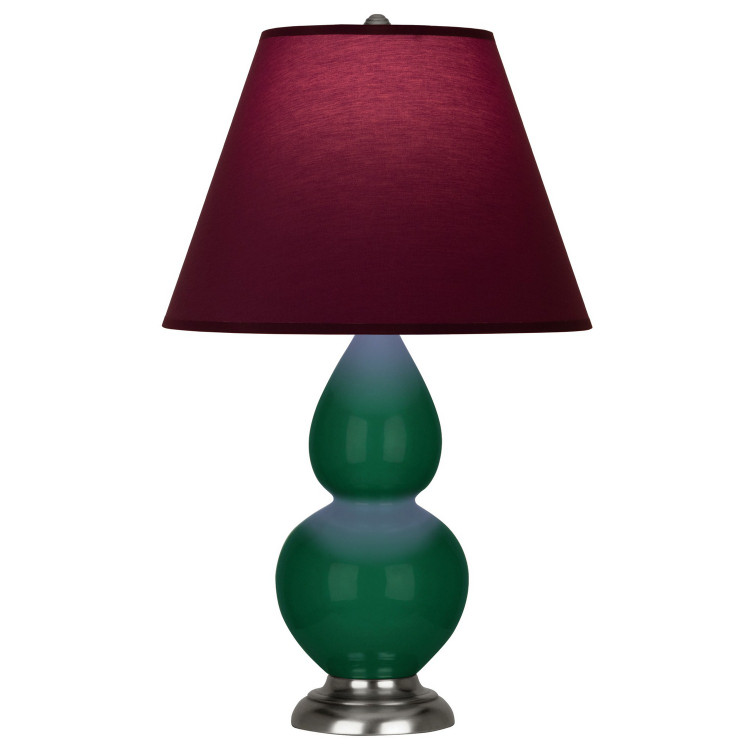 Robert Abbey - JU12P - One Light Accent Lamp - Small Double Gourd - Jungle Glazed Ceramic w/Antique Silver