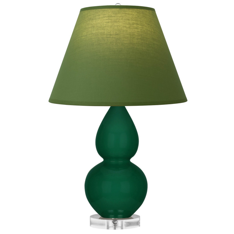 Robert Abbey - JU13G - One Light Accent Lamp - Small Double Gourd - Jungle Glazed Ceramic w/Lucite