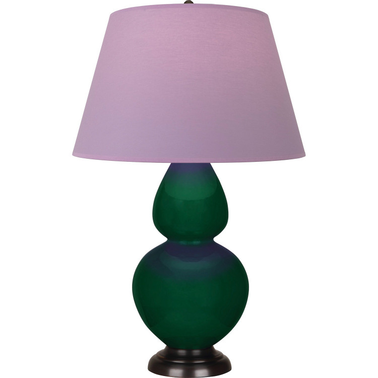 Robert Abbey - JU21L - One Light Table Lamp - Double Gourd - Jungle Glazed Ceramic w/Deep Patina Bronze