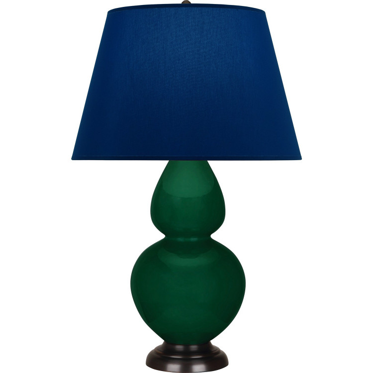 Robert Abbey - JU21N - One Light Table Lamp - Double Gourd - Jungle Glazed Ceramic w/Deep Patina Bronze