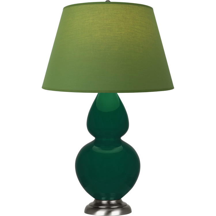 Robert Abbey - JU22G - One Light Table Lamp - Double Gourd - Jungle Glazed Ceramic w/Antique Silver