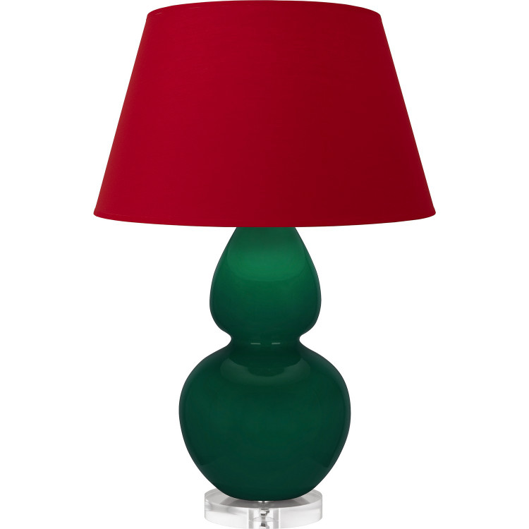 Robert Abbey - JU23R - One Light Table Lamp - Double Gourd - Jungle Glazed Ceramic w/Lucite