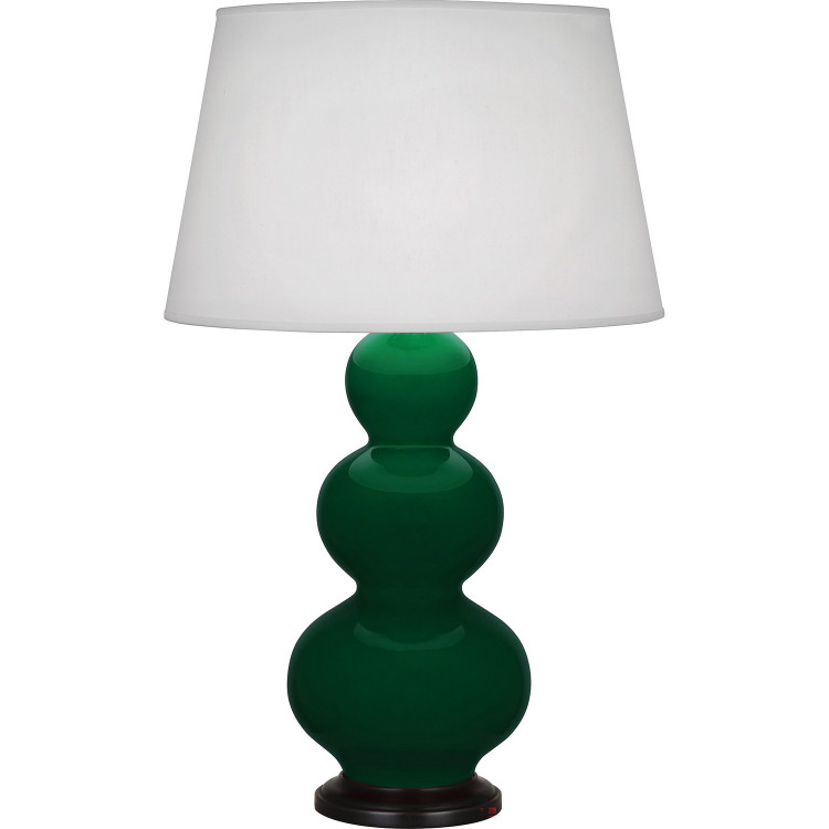 Robert Abbey - JU41X - One Light Table Lamp - Triple Gourd - Jungle Glazed Ceramic w/Deep Patina Bronze