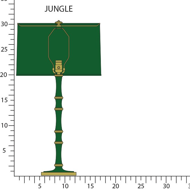 Robert Abbey - JU71X - One Light Table Lamp - Kane - Jungle w/Modern Brass
