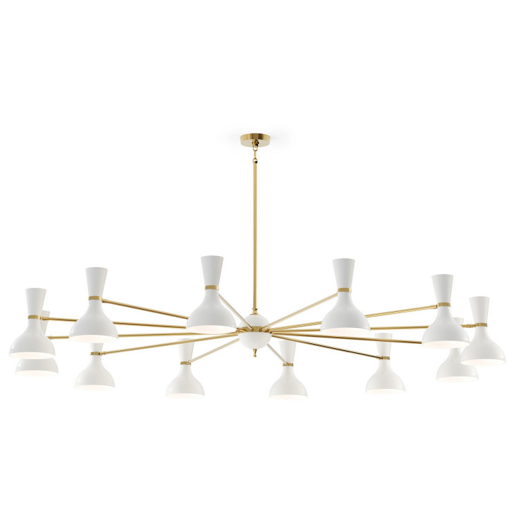 Robert Abbey - LY12LY - 12 Light Chandelier - Clare - Modern Brass w/Lily Painted