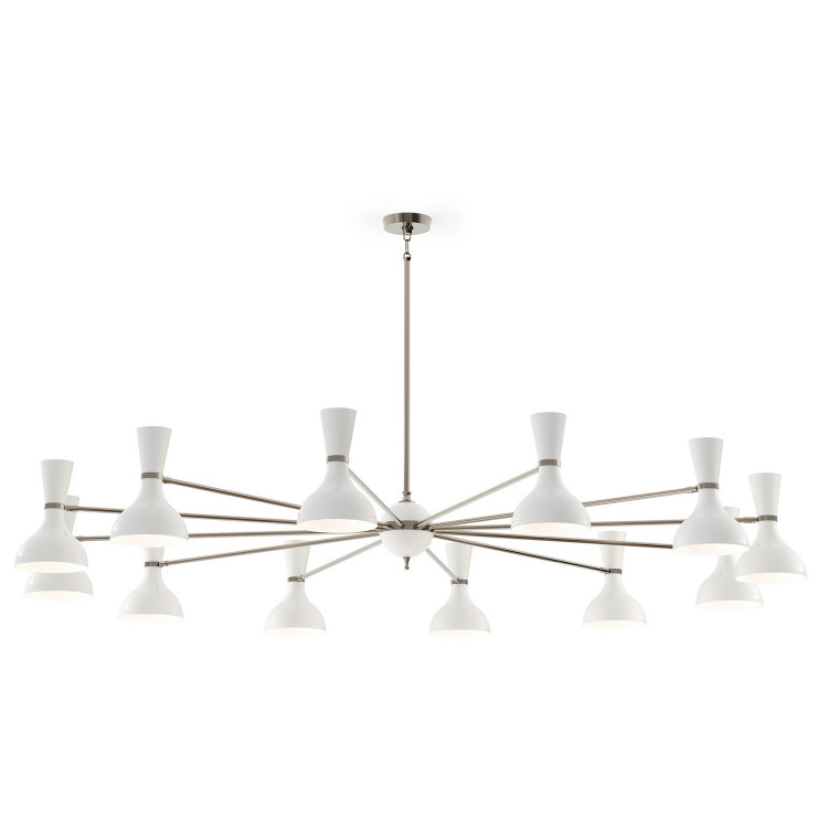 Robert Abbey - LY13LY - 12 Light Chandelier - Clare - Polished Nickel w/Lily Painted