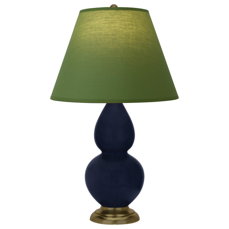 Robert Abbey - MB10G - One Light Accent Lamp - Small Double Gourd - Midnight Blue Glazed Ceramic w/Antique Natural Brass