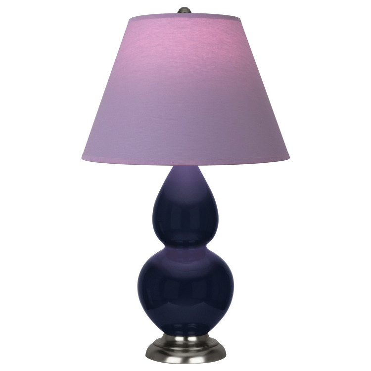 Robert Abbey - MB12L - One Light Accent Lamp - Small Double Gourd - Midnight Blue Glazed Ceramic w/Antique Silver