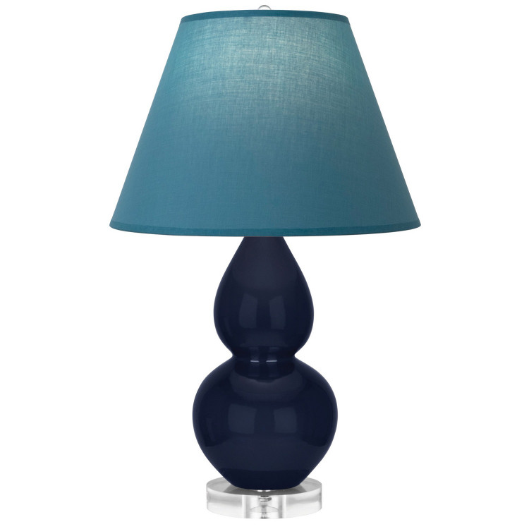 Robert Abbey - MB13B - One Light Accent Lamp - Small Double Gourd - Midnight Blue Glazed Ceramic w/Lucite