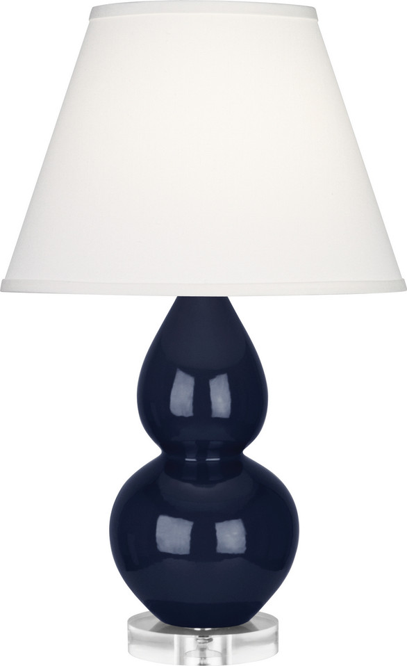 Robert Abbey - MB13X - One Light Accent Lamp - Small Double Gourd - Midnight Blue Glazed Ceramic w/Lucite