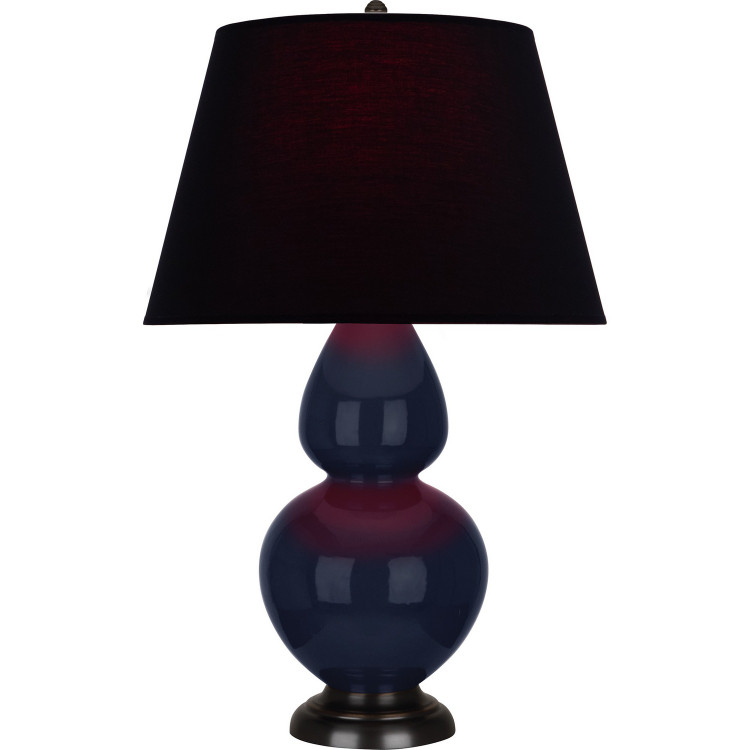 Robert Abbey - MB21K - One Light Table Lamp - Double Gourd - Midnight Blue Glazed Ceramic w/Deep Patina Bronze