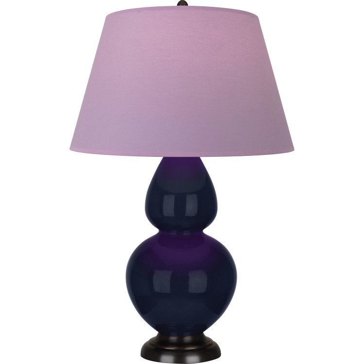Robert Abbey - MB21L - One Light Table Lamp - Double Gourd - Midnight Blue Glazed Ceramic w/Deep Patina Bronze
