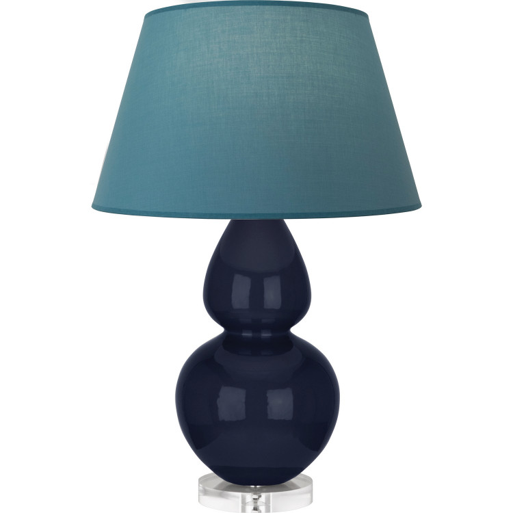 Robert Abbey - MB23B - One Light Table Lamp - Double Gourd - Midnight Blue Glazed Ceramic w/Lucite