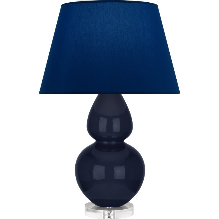 Robert Abbey - MB23N - One Light Table Lamp - Double Gourd - Midnight Blue Glazed Ceramic w/Lucite