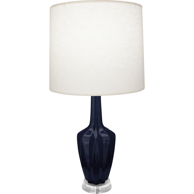 Robert Abbey - MB35 - One Light Accent Lamp - Small Emma - Midnight Blue Glazed Ceramic w/Polished Nickel