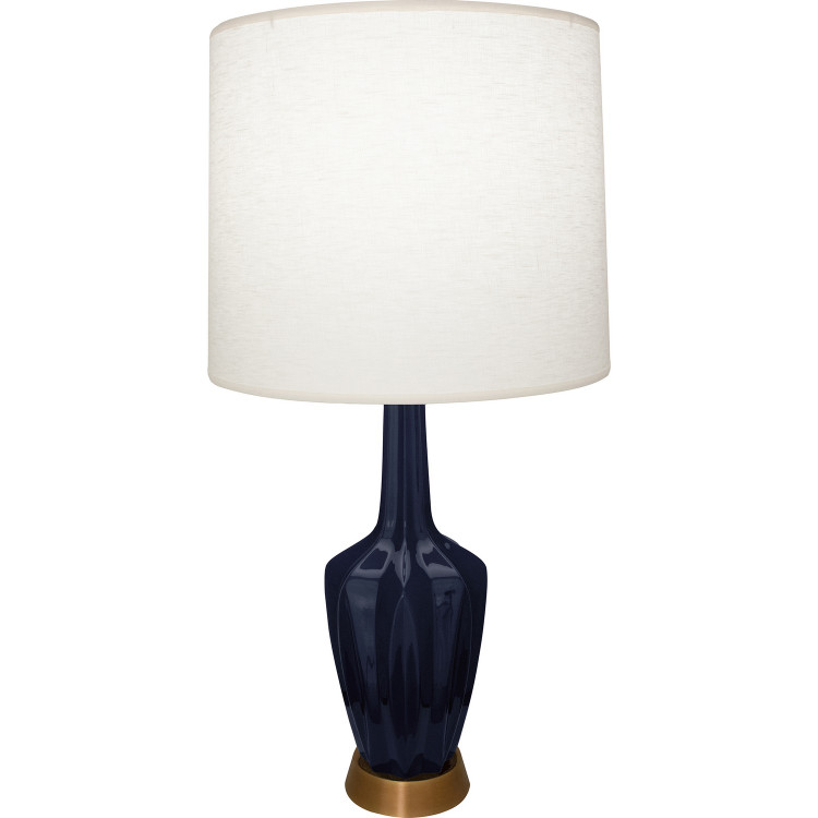 Robert Abbey - MB36 - One Light Accent Lamp - Small Emma - Midnight Blue Glazed Ceramic w/Warm Brass
