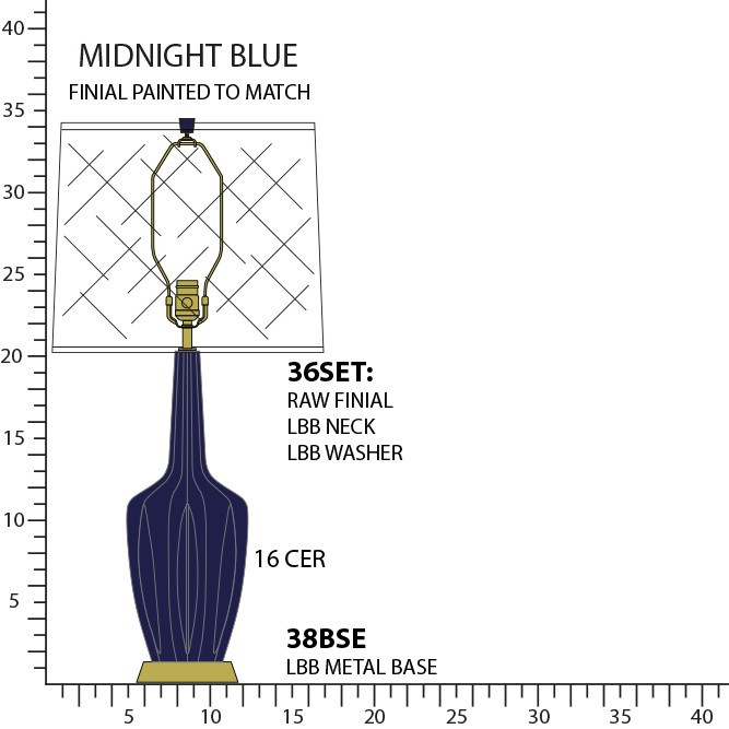 Robert Abbey - MB38 - One Light Table Lamp - Emma - Midnight Blue Glazed Ceramic w/Warm Brass