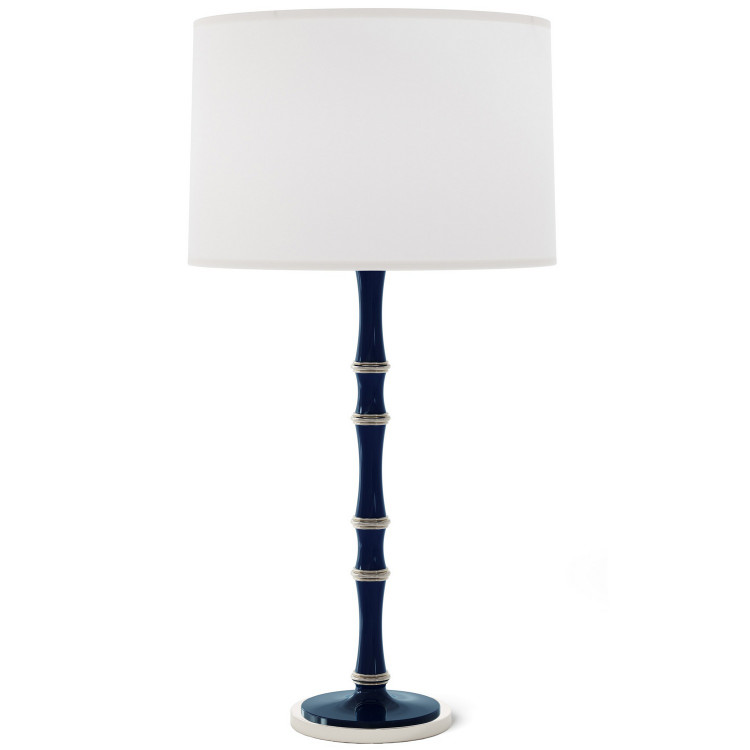 Robert Abbey - MB72 - One Light Table Lamp - Kane - Midnight Blue w/Polished Nickel