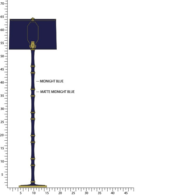 Robert Abbey - MB73MMBX - One Light Floor Lamp - Kane - Midnight Blue Matte Midnight Blue w/Modern Brass