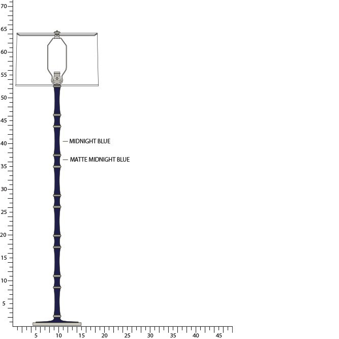 Robert Abbey - MB74MMB - One Light Floor Lamp - Kane - Midnight Blue Matte Midnight Blue w/Polished Nickel