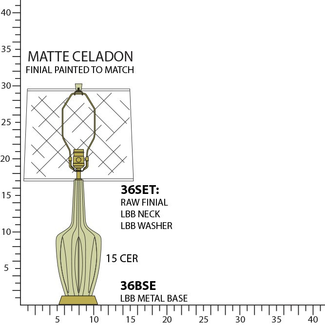 Robert Abbey - MCL36 - One Light Accent Lamp - Small Emma - Matte Celadon Glazed Ceramic w/Warm Brass