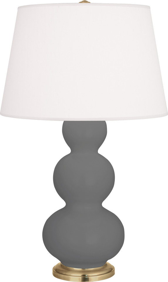 Robert Abbey - MCR40 - One Light Table Lamp - Triple Gourd - Matte Ash Glazed Ceramic w/Antique Natural Brass