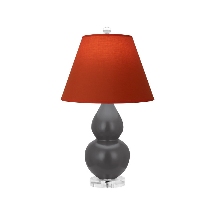 Robert Abbey - MCR53T - One Light Accent Lamp - Small Double Gourd - Matte Ash Glazed Ceramic w/Lucite