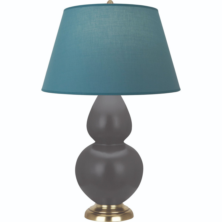 Robert Abbey - MCR55B - One Light Table Lamp - Double Gourd - Matte Ash Glazed Ceramic w/Antique Natural Brass