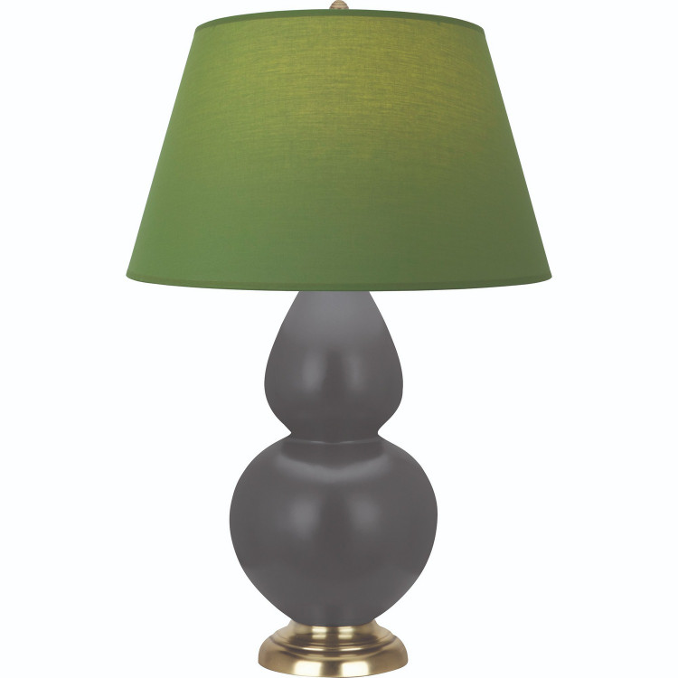 Robert Abbey - MCR55G - One Light Table Lamp - Double Gourd - Matte Ash Glazed Ceramic w/Antique Natural Brass