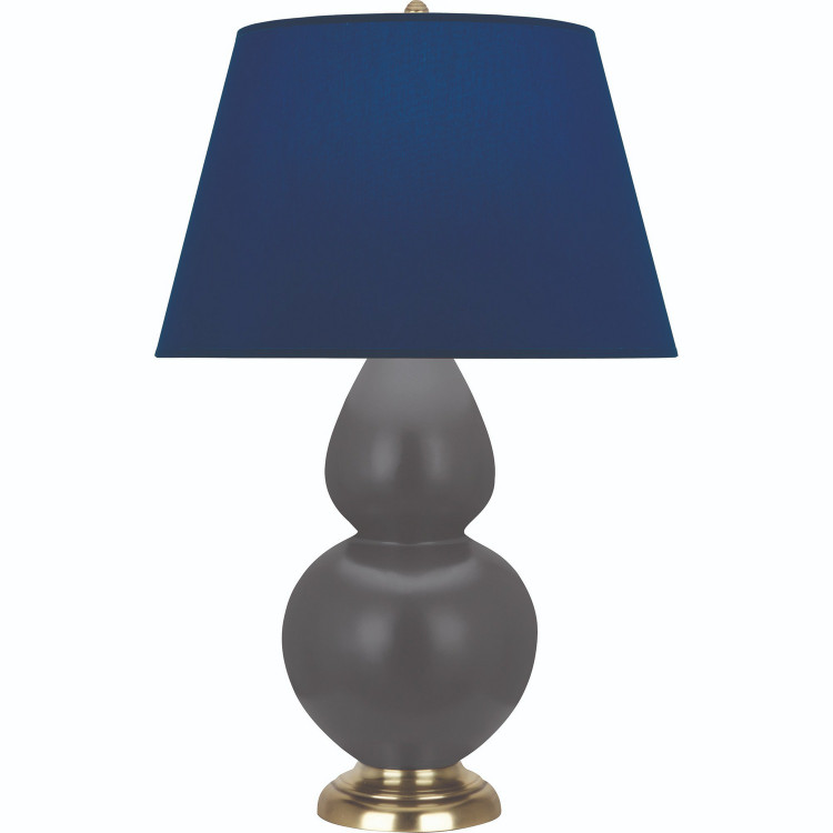 Robert Abbey - MCR55N - One Light Table Lamp - Double Gourd - Matte Ash Glazed Ceramic w/Antique Natural Brass