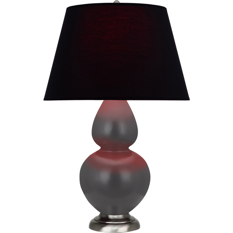 Robert Abbey - MCR59K - One Light Table Lamp - Double Gourd - Matte Ash Glazed Ceramic w/Antique Silver